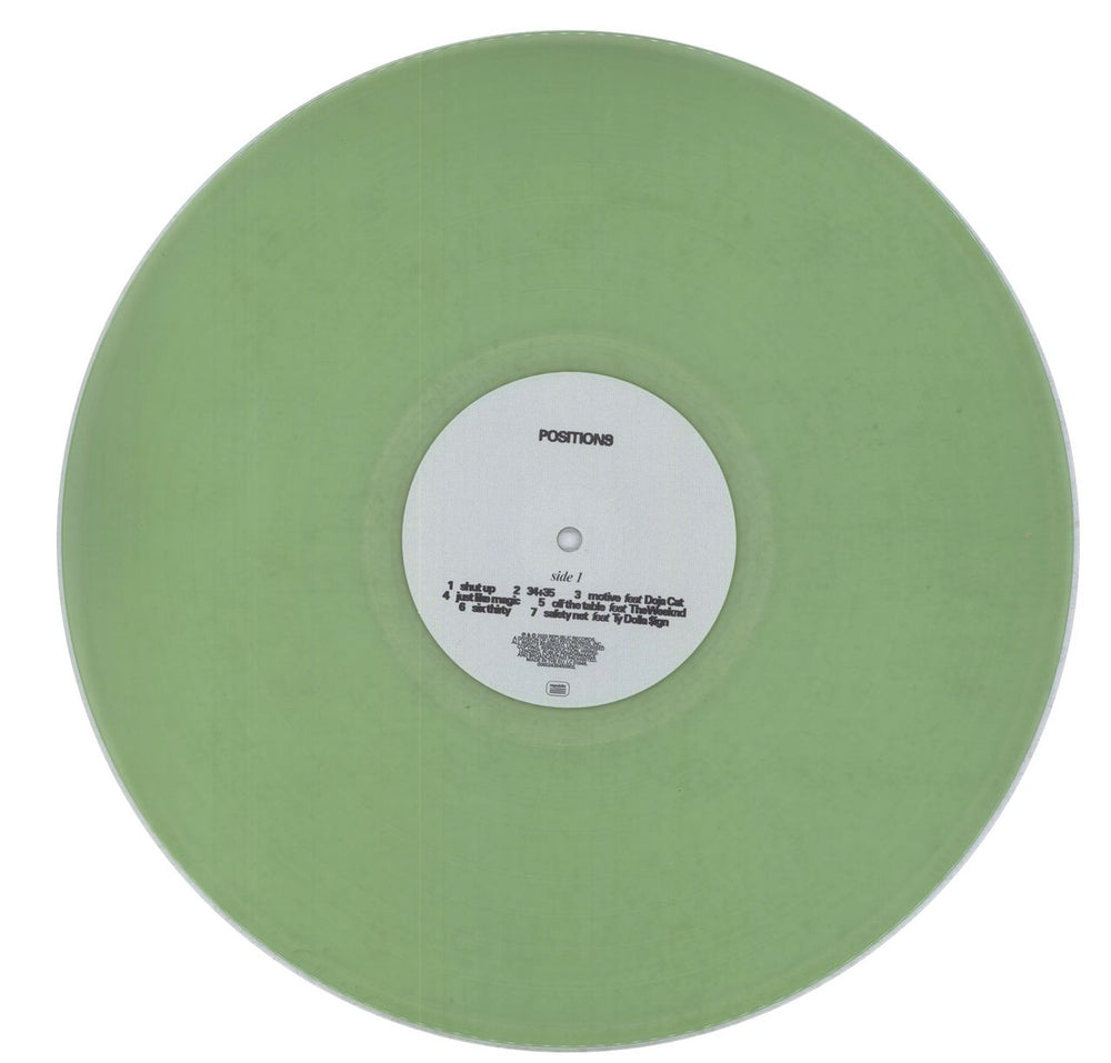 Ariana Grande Positions - Coke Bottle Clear Vinyl UK vinyl LP album (LP record) 602435450902