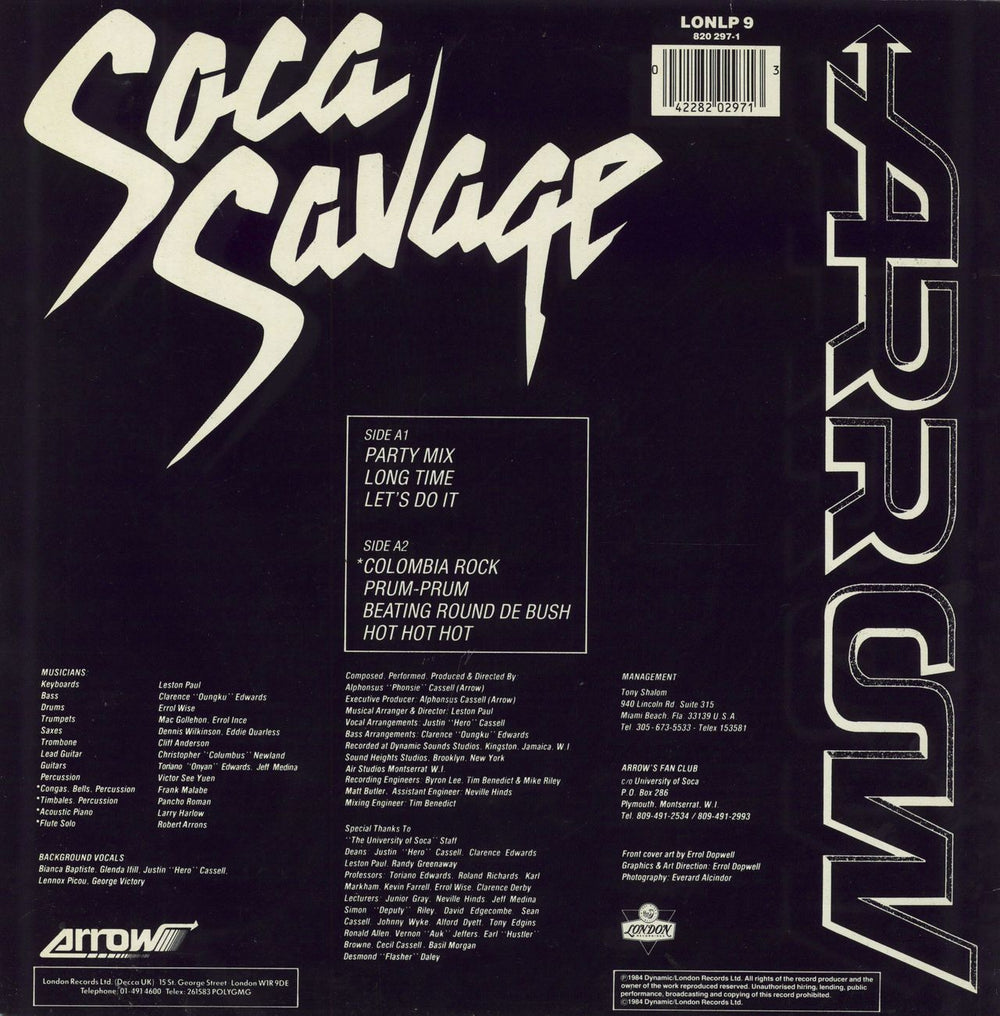 Arrow Soca Savage UK vinyl LP album (LP record)