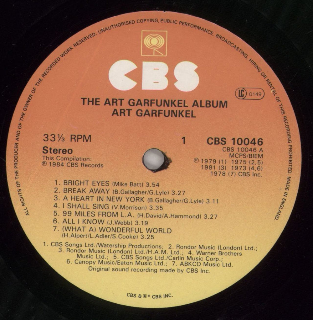 Art Garfunkel The Art Garfunkel Album - EX UK vinyl LP album (LP record) ARTLPTH288219