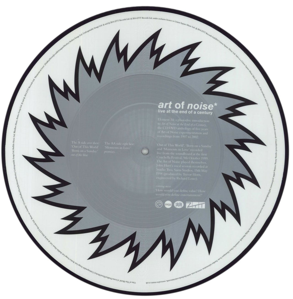 Art Of Noise Live At The End Of A Century UK 12" vinyl picture disc (12 inch picture record) 698458860675