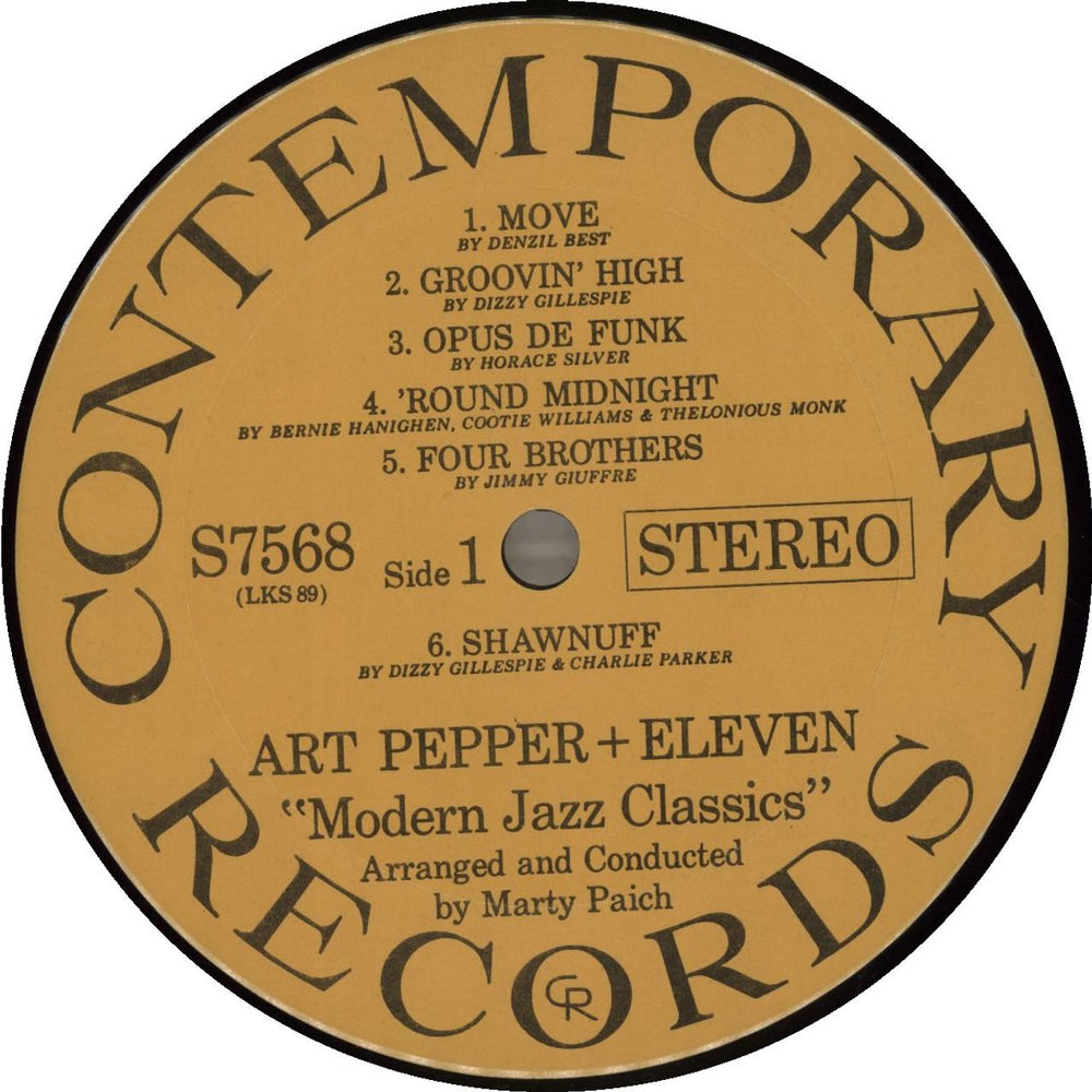 Art Pepper Modern Jazz Classics US vinyl LP album (LP record) A/PLPMO361515