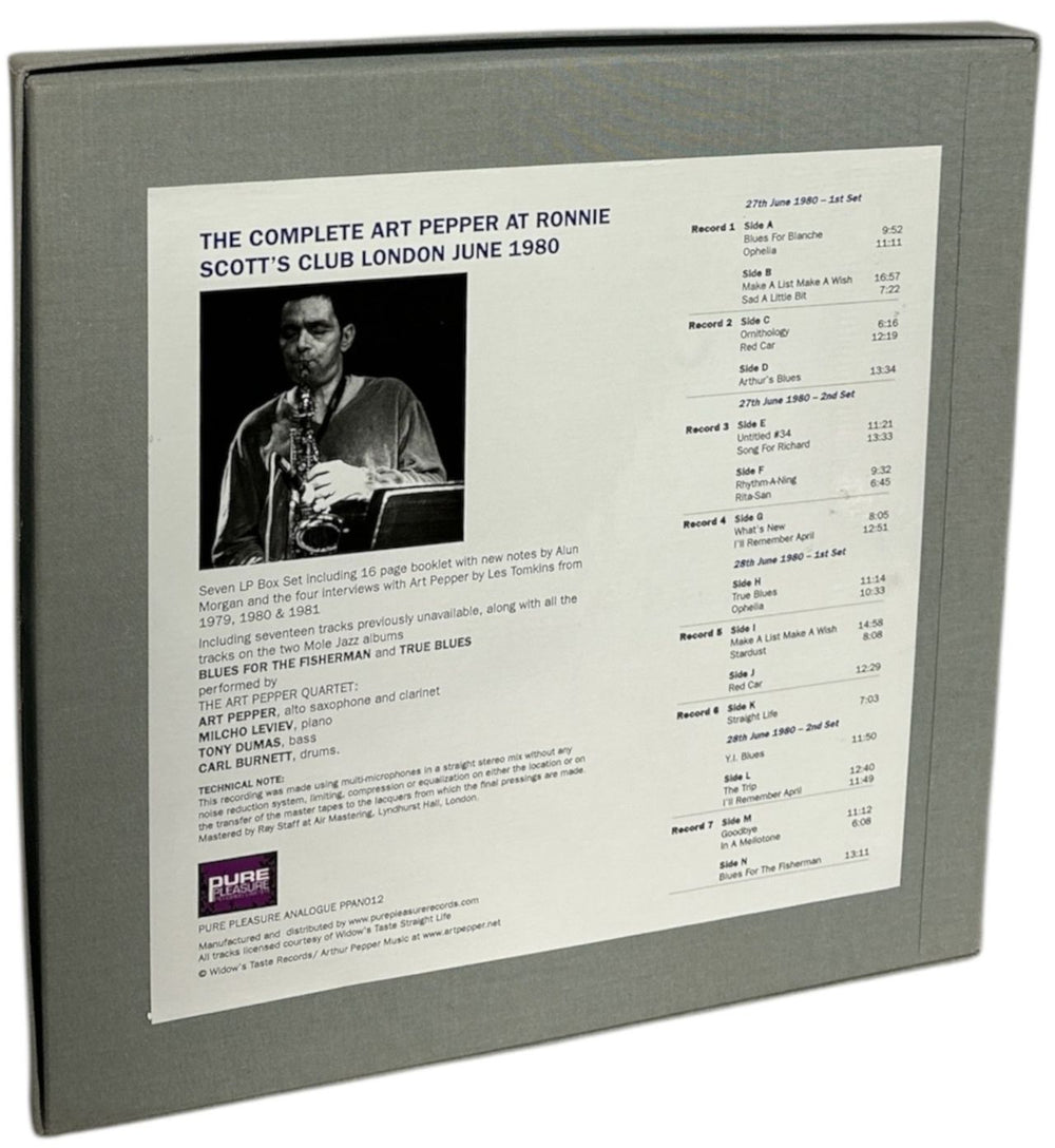 Art Pepper The Complete Art Pepper At Ronnie Scott's Club London June 1980 UK Vinyl Box Set