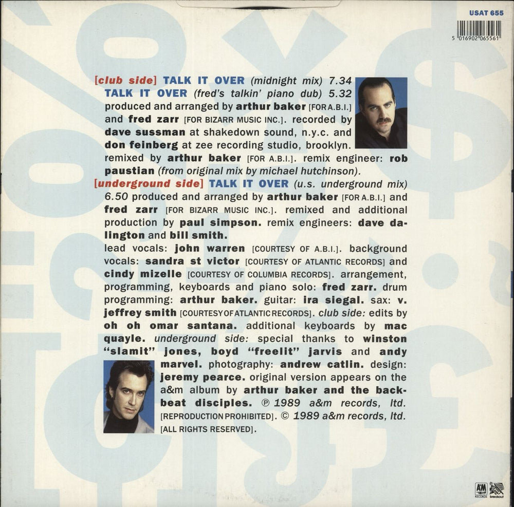 Arthur Baker Talk It Over UK 12" vinyl single (12 inch record / Maxi-single) 5016902065561