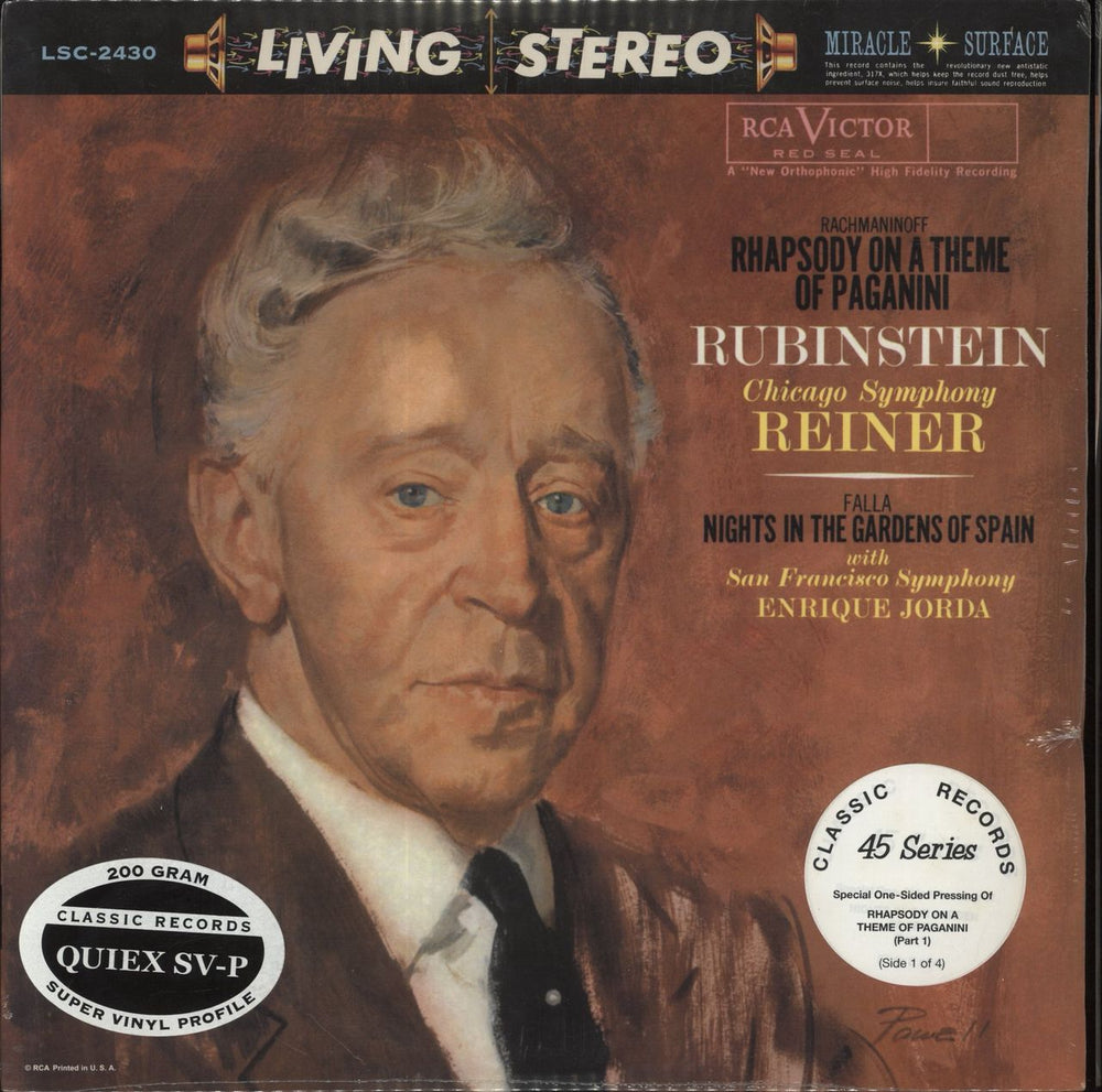 Artur Rubinstein Rhapsody On A Theme Of Paganini/ Nights In The Gardens Of Spain - 200gm US 4-LP vinyl album record set LSC-2430