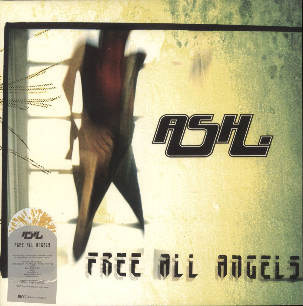Ash Free All Angels - Clear With Yellow Splatter Vinyl UK vinyl LP album (LP record) BMGCAT710CLP