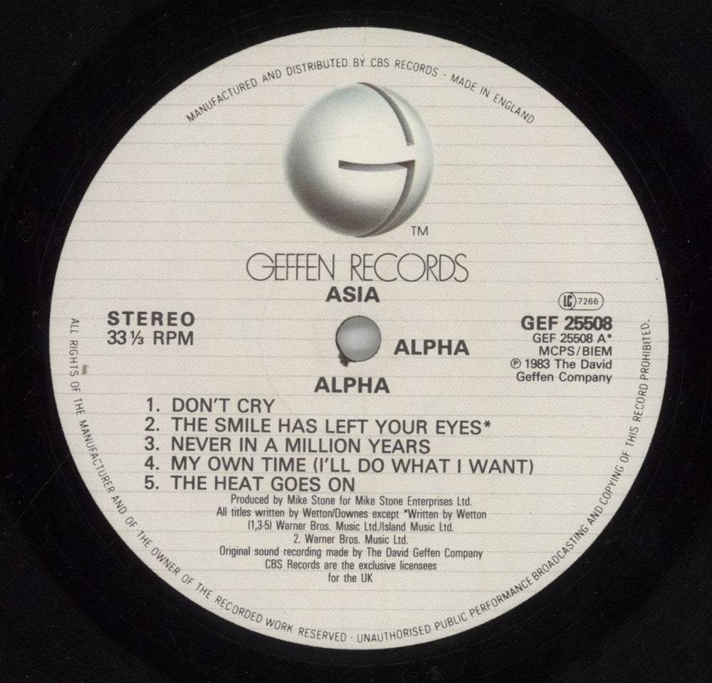 Asia Alpha - Promo Stamped UK Promo vinyl LP album (LP record) ASILPAL857738