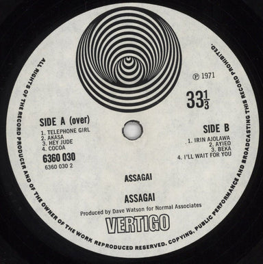 Assagai Assagai - VG UK vinyl LP album (LP record) AQ7LPAS851463