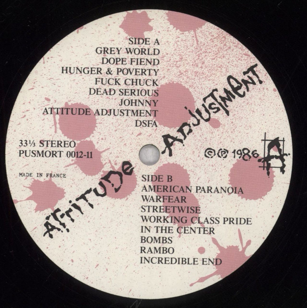 Attitude Adjustment American Paranoia US vinyl LP album (LP record) 712LPAM843434