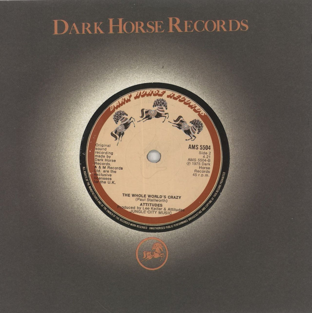 Attitudes Ain't Love Enough UK 7" vinyl single (7 inch record / 45)