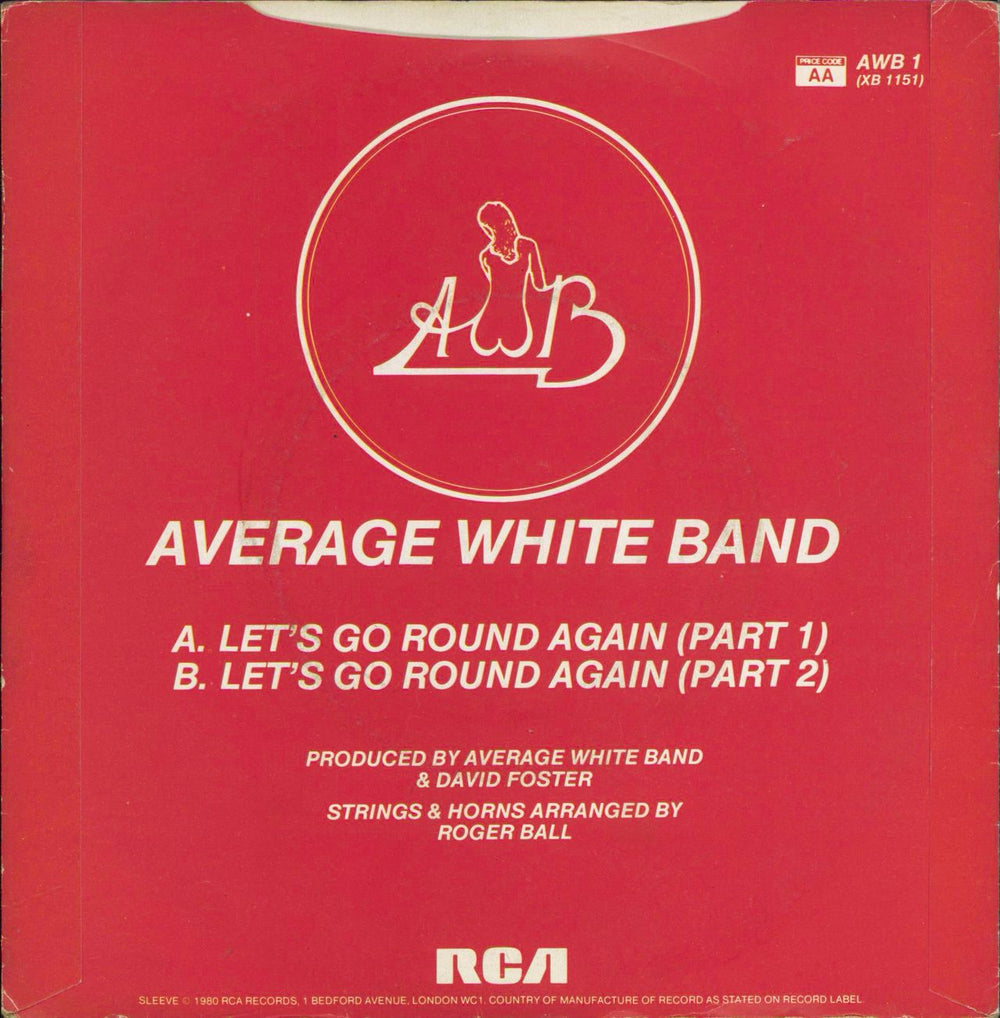 Average White Band Let's Go Round Again - 4prong + Sleeve UK 7" vinyl single (7 inch record / 45)