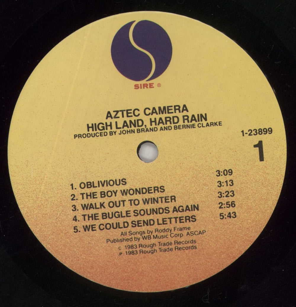 Aztec Camera High Land, Hard Rain - EX US vinyl LP album (LP record) AZTLPHI860788