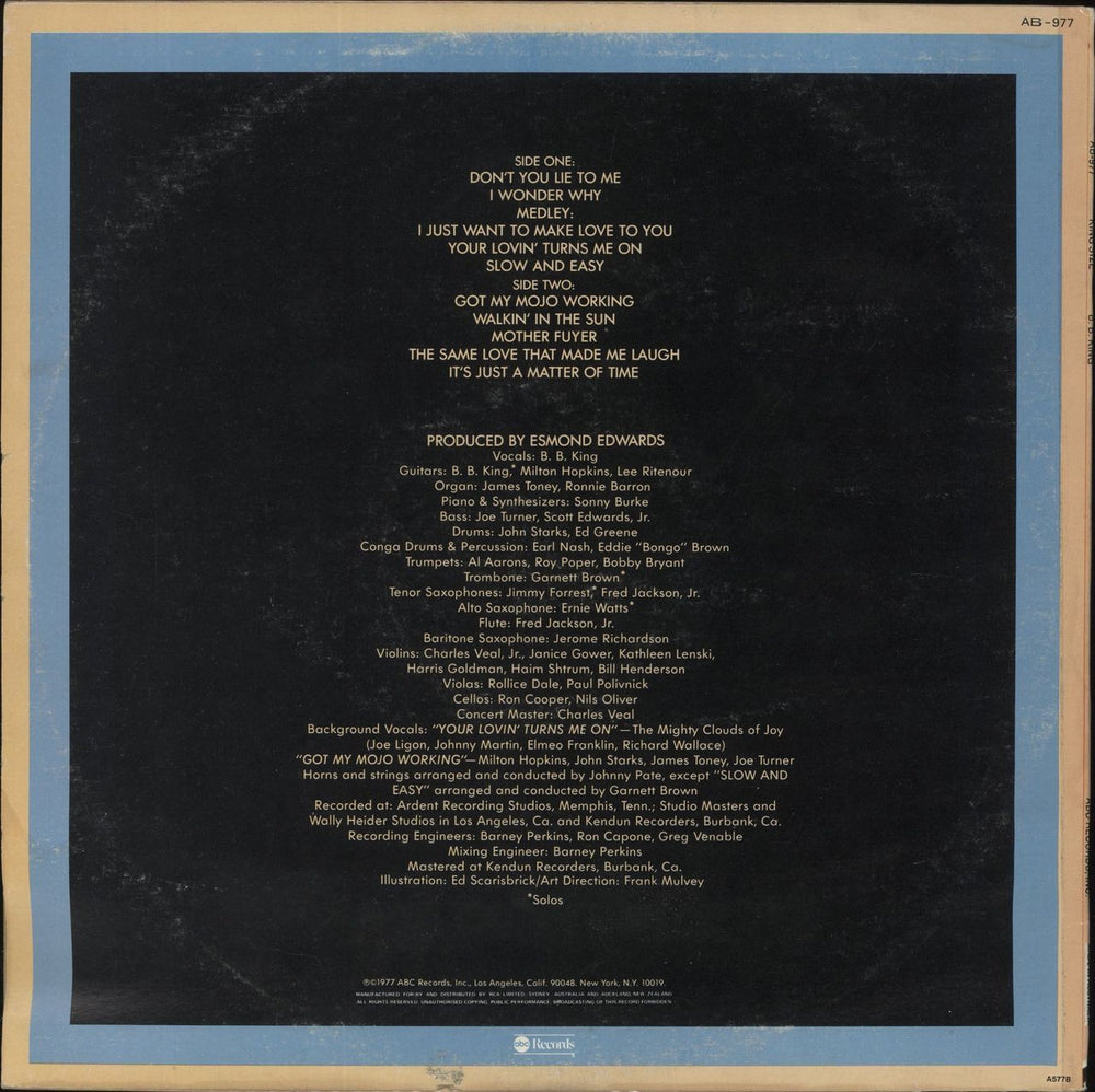 B B King King Size US vinyl LP album (LP record)