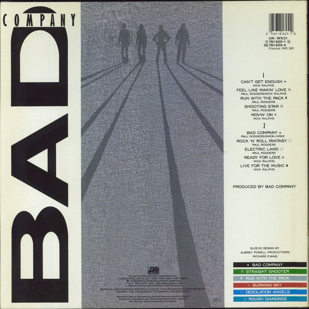 Bad Company 10 From 6 - EX UK vinyl LP album (LP record) 075678162510