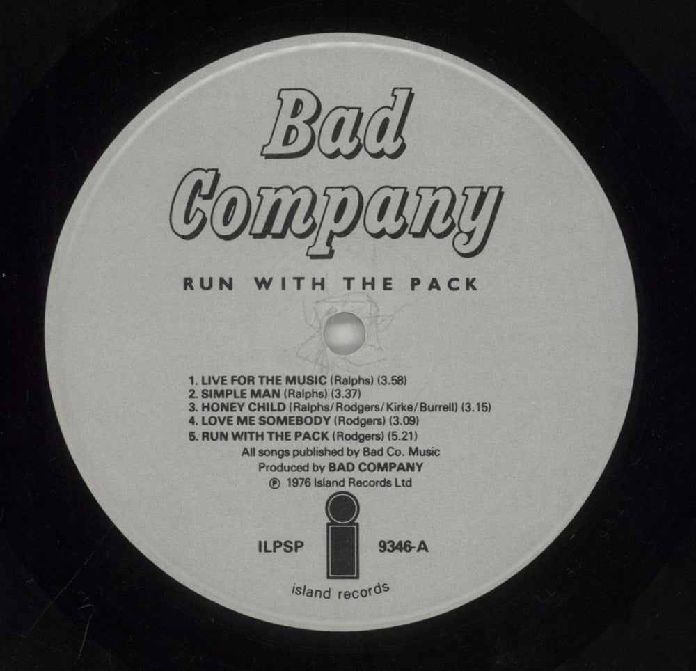 Bad Company Run With The Pack German vinyl LP album (LP record) BCOLPRU860786