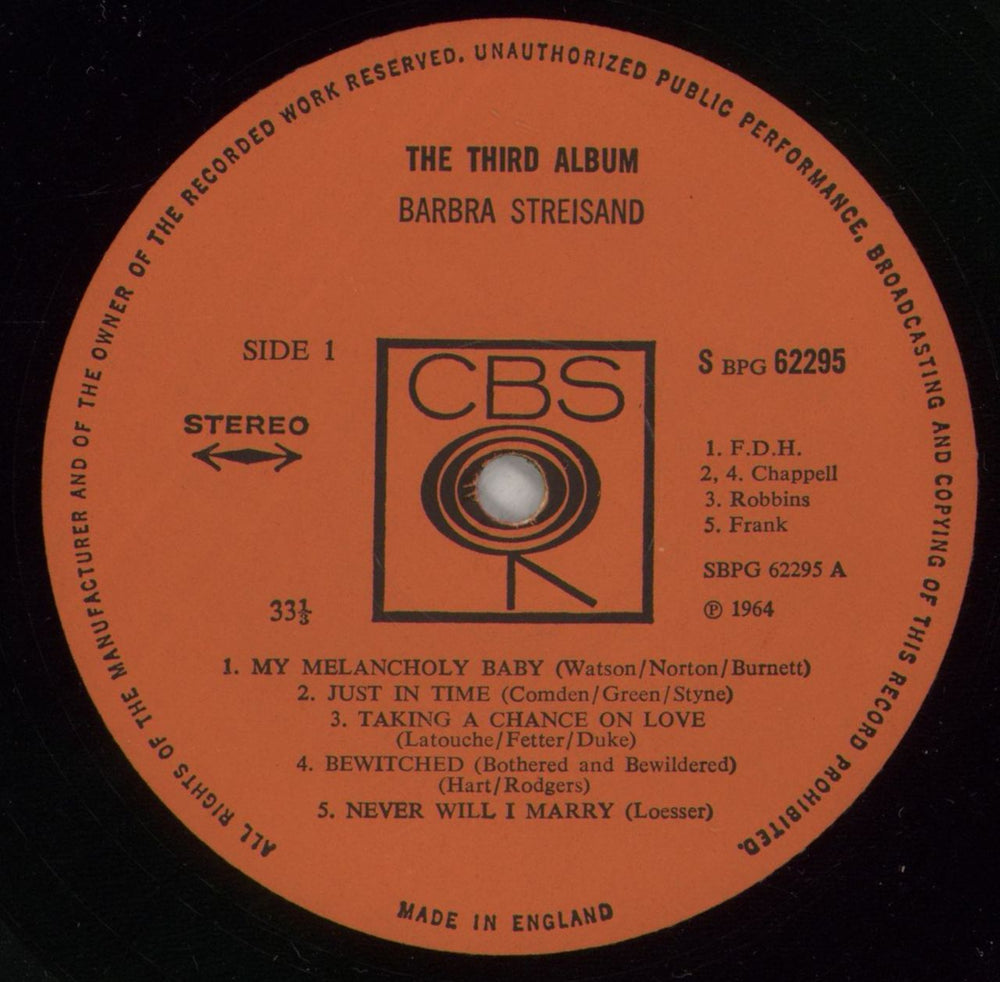 Barbra Streisand The Third Album - 2nd UK vinyl LP album (LP record) BARLPTH875983