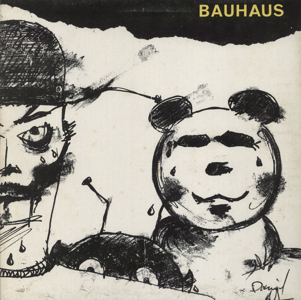 Bauhaus Mask [Blue Text] + Press Pack UK vinyl LP album (LP record) BEGA29