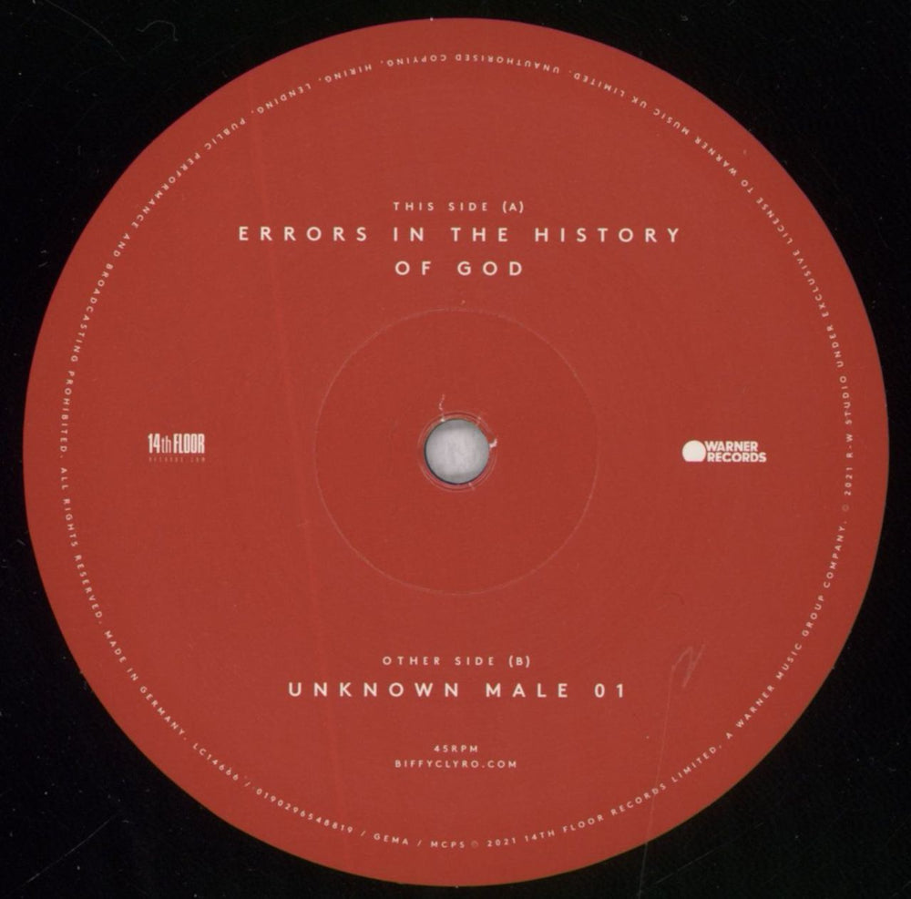 Biffy Clyro Errors In The History Of God UK 10" vinyl single (10 inch record) B.Y10ER839774