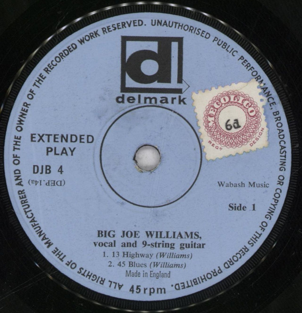 Big Joe Williams On The Highway UK 7" vinyl single (7 inch record / 45) JOW07ON843584