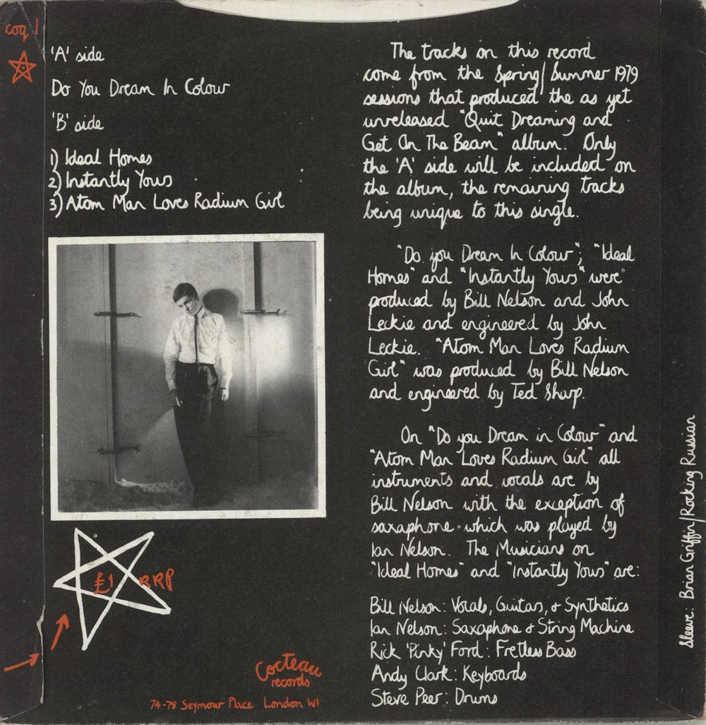 Bill Nelson Do You Dream In Colour ? UK 7" vinyl single (7 inch record / 45)