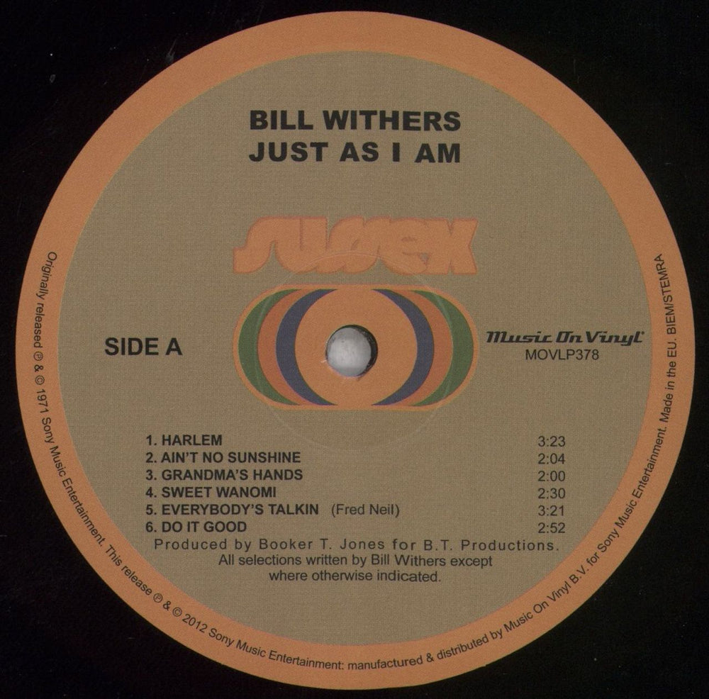 Bill Withers Just As I Am - 180gm UK vinyl LP album (LP record) BWTLPJU847082