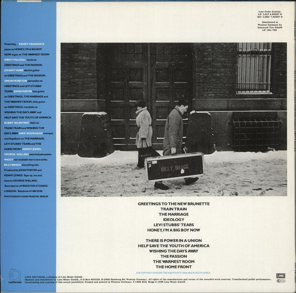 Billy Bragg Talking With The Taxman About Poetry - White vinyl German vinyl LP album (LP record)