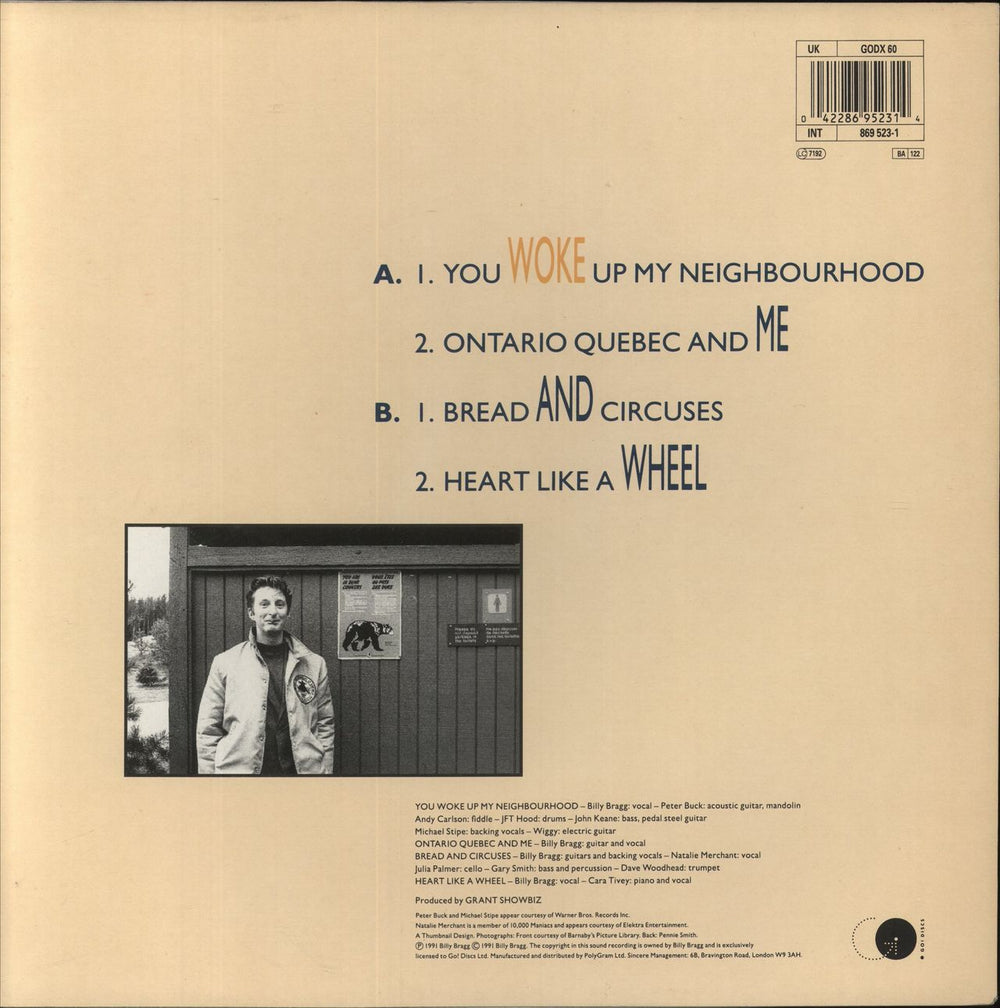 Billy Bragg You Woke Up My Neighbourhood EP UK 12" vinyl single (12 inch record / Maxi-single) 042286952314