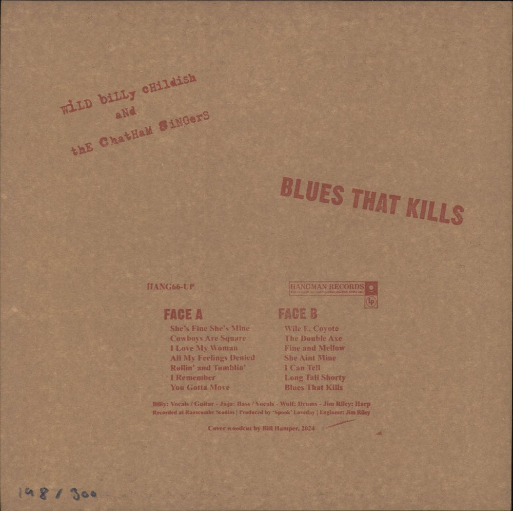 Billy Childish Blues That Kills UK vinyl LP album (LP record)