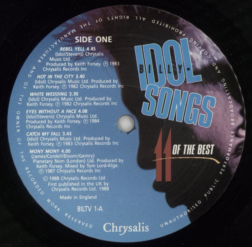 Billy Idol Idol Songs - Hype Stickered - Shrink UK vinyl LP album (LP record) IDOLPID867889