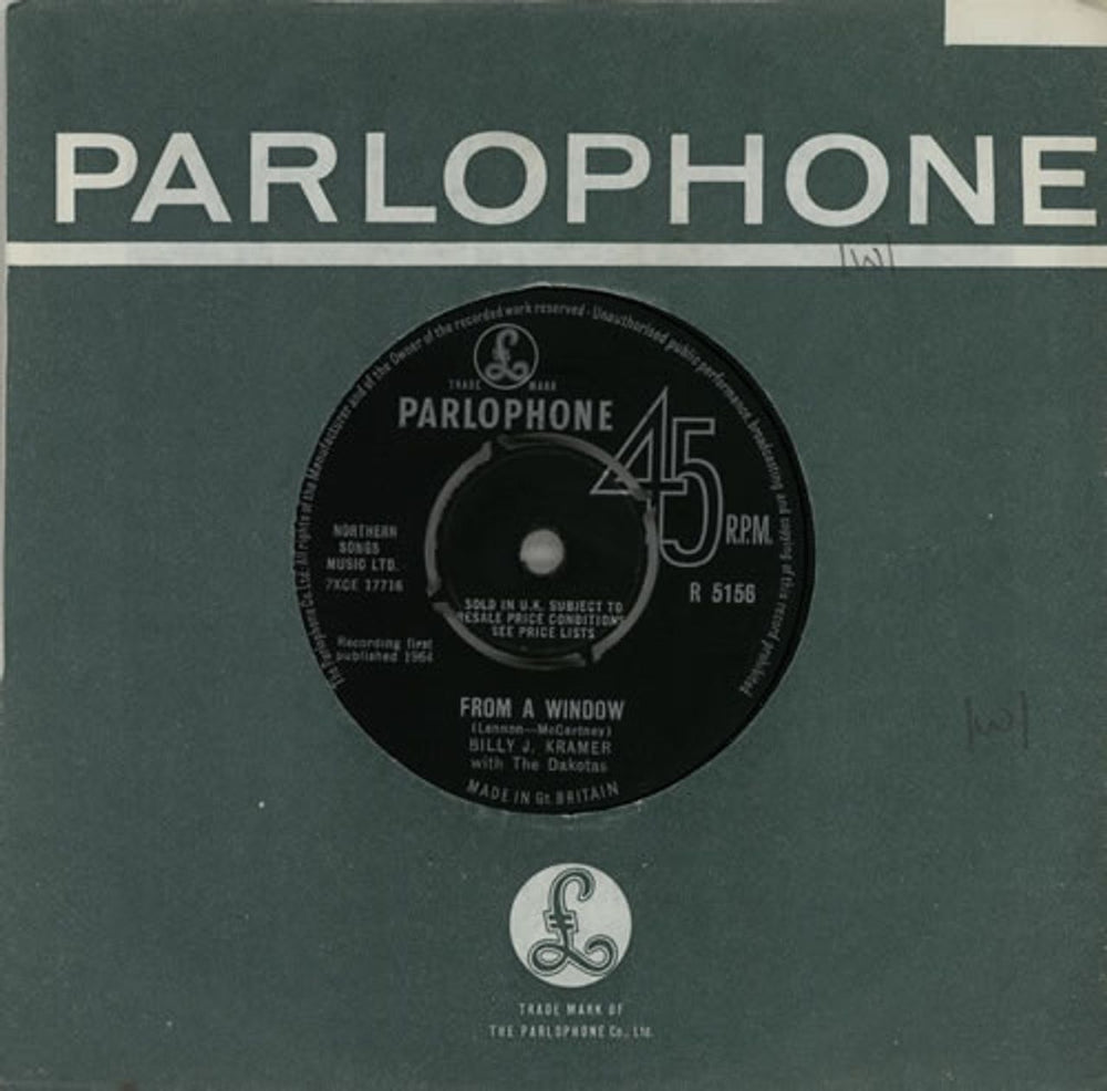 Billy J. Kramer & The Dakotas From A Window UK 7" vinyl single (7 inch record / 45) R5156