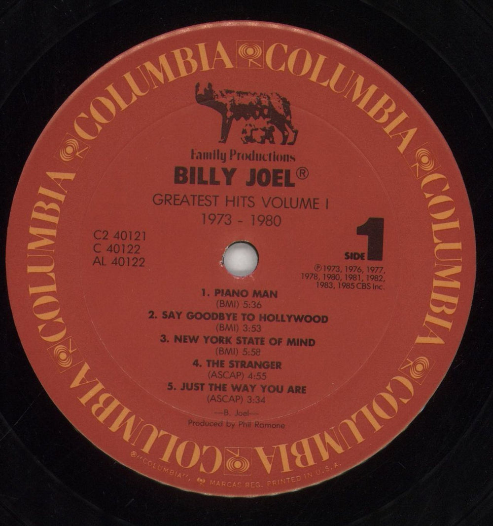 Billy Joel Greatest Hits - Volume I & Volume II US 2-LP vinyl record set (Double LP Album) BLY2LGR850249