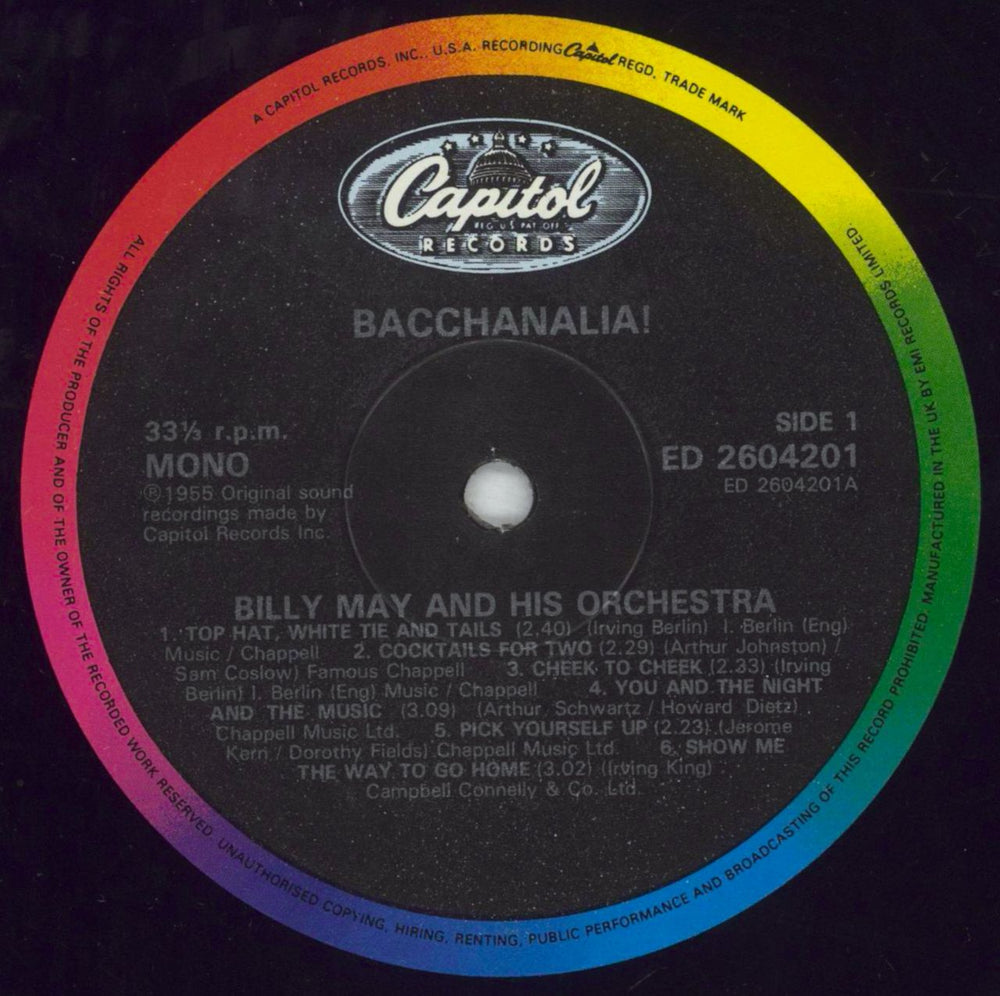 Billy May Bacchanalia! UK vinyl LP album (LP record) BM7LPBA640995