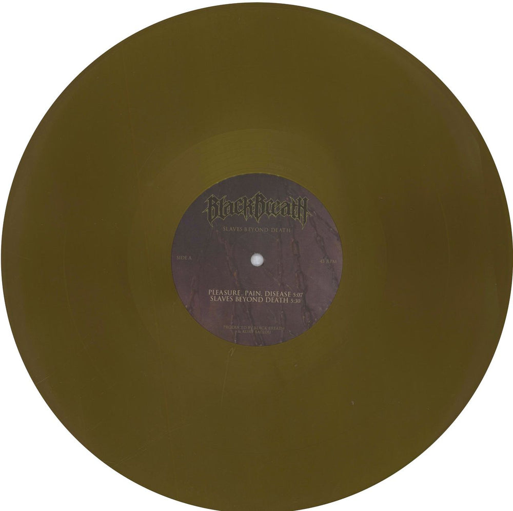 Black Breath Slaves Beyond Death - Gold Vinyl US 12" vinyl single (12 inch record / Maxi-single) 42E12SL837922