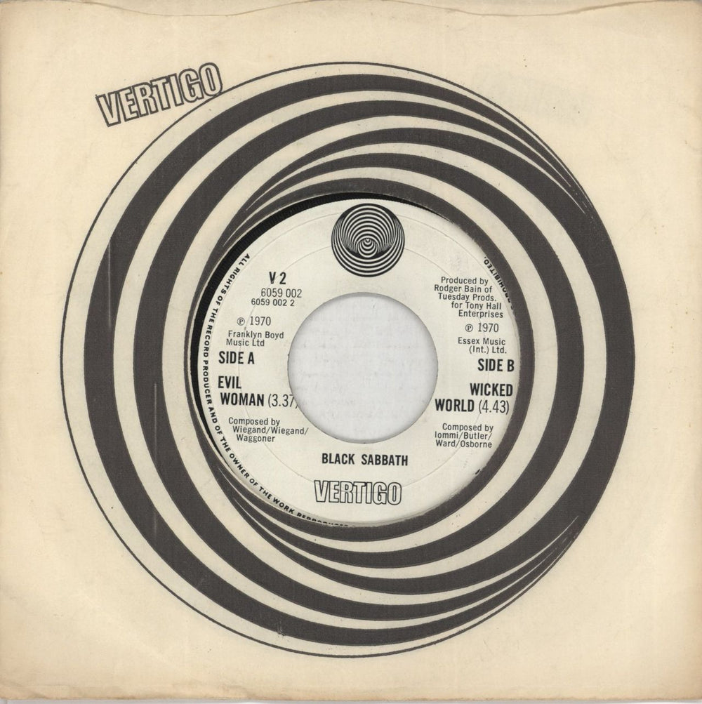 Black Sabbath Evil Woman UK 7" vinyl single (7 inch record / 45) V2