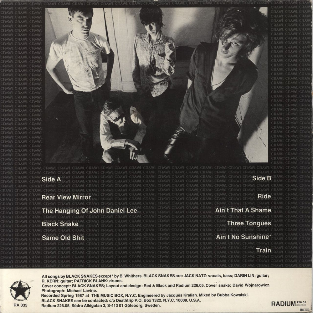 Black Snakes Crawl Swedish vinyl LP album (LP record)