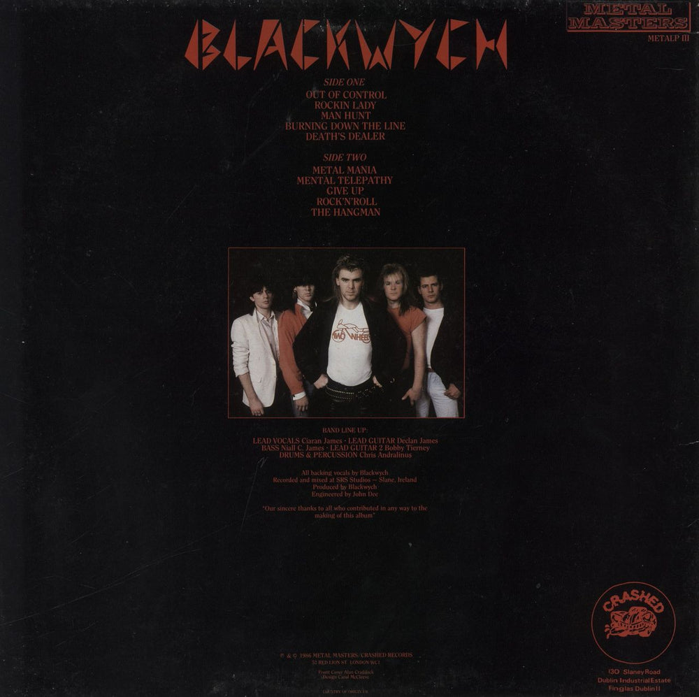 Blackwych Out Of Control UK vinyl LP album (LP record)