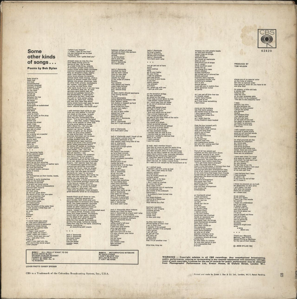 Bob Dylan Another Side Of Bob Dylan - 1st - Pasted - VG UK vinyl LP album (LP record)