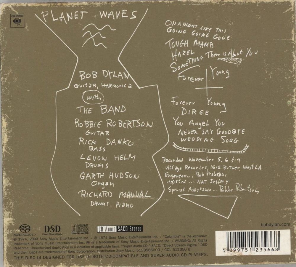 Bob Dylan Planet Waves UK super audio CD SACD 5099751235668