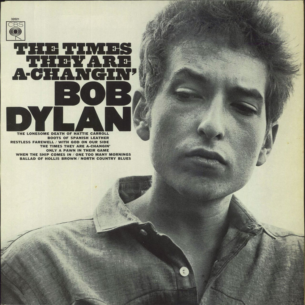 Bob Dylan The Times They Are A-Changin' - graduated orange label UK vinyl LP album (LP record) 32021