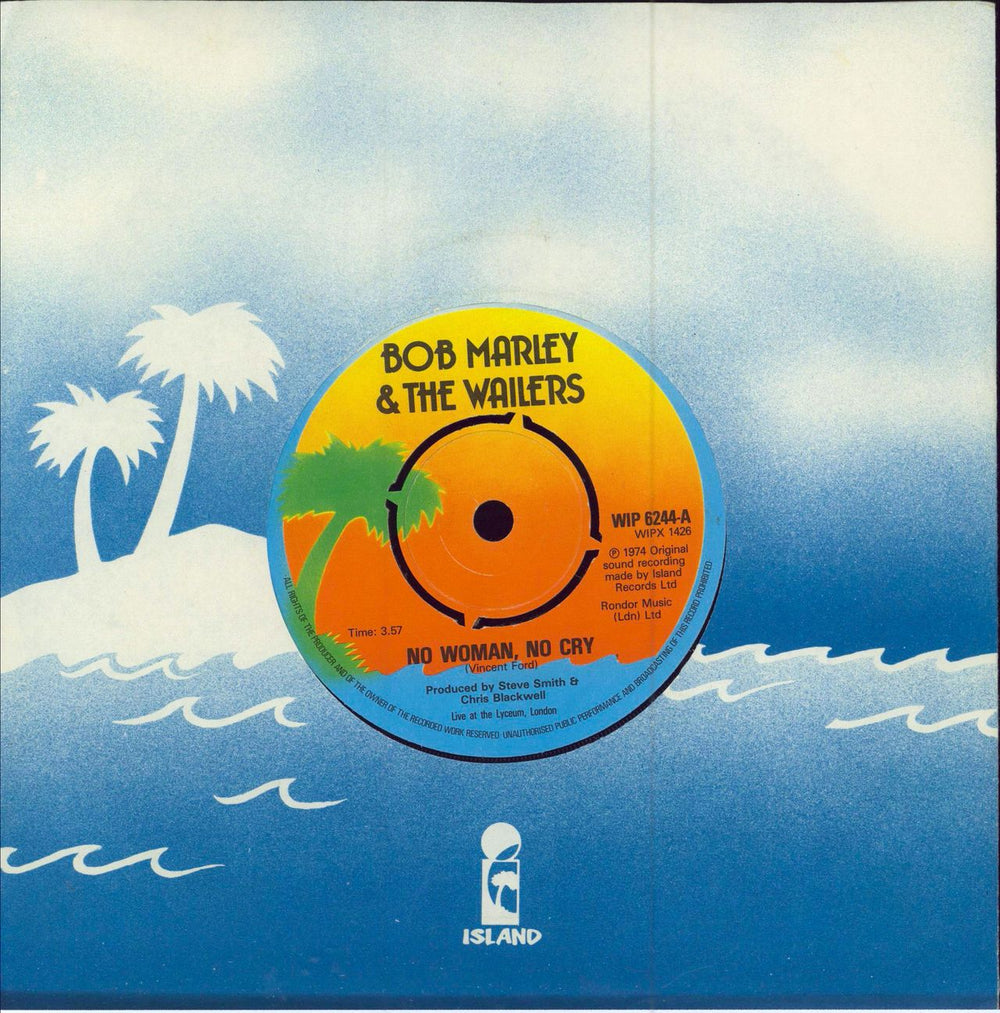 Bob Marley & The Wailers No Woman, No Cry - 4pr UK 7" vinyl single (7 inch record / 45) WIP6244