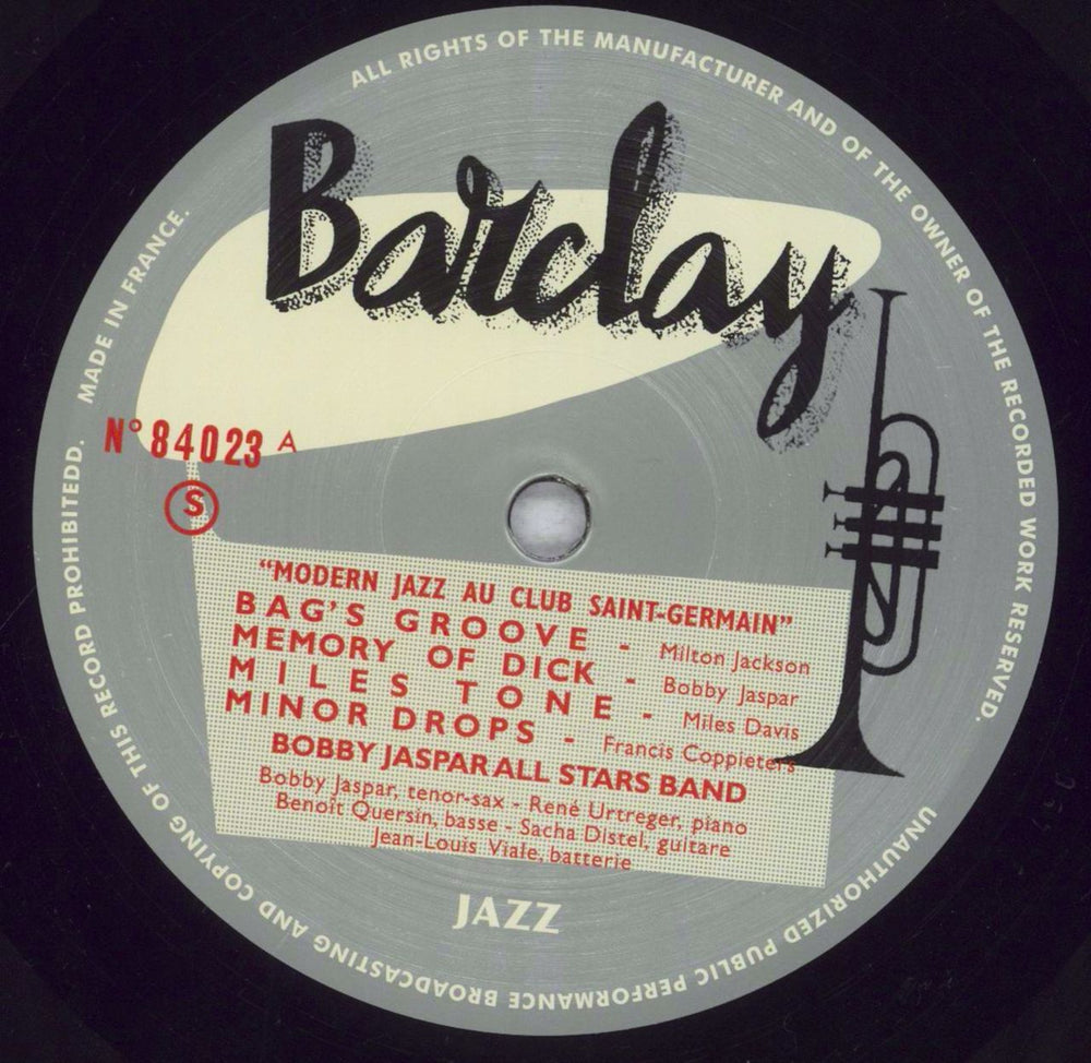 Bobby Jaspar Modern Jazz Au Club Saint Germain - 180gm European CD album (CDLP) B\JCDMO842908