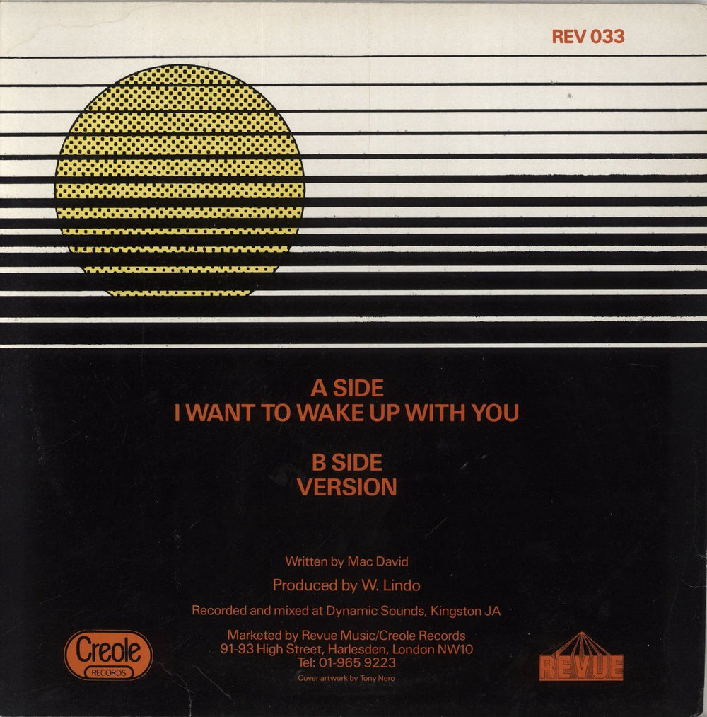 Boris Gardiner I Want To Wake Up With You UK 12" vinyl single (12 inch record / Maxi-single)
