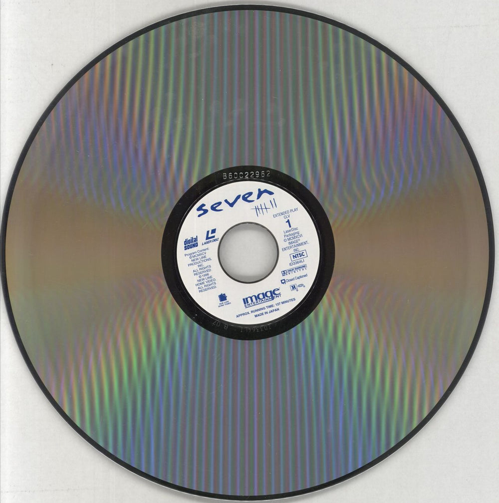 Brad Pitt Seven Japanese laserdisc / lazerdisc BDPLZSE857310