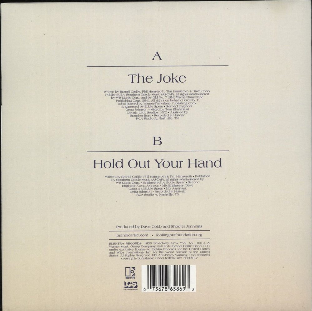 Brandi Carlile The Joke US 7" vinyl single (7 inch record / 45) 075678658693