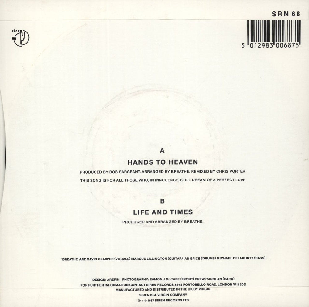 Breathe Hands To Heaven UK 7" vinyl single (7 inch record / 45) 5012983006875