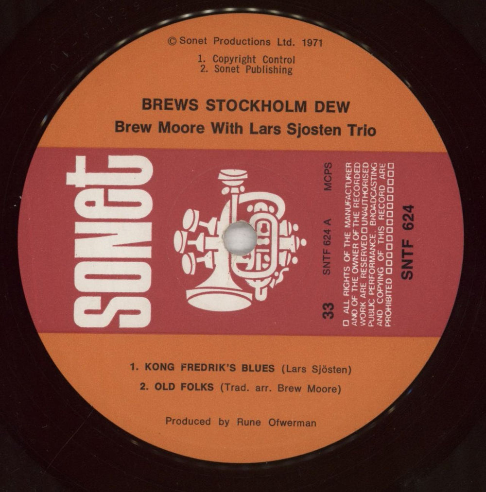 Brew Moore Brew's Stockholm Dew UK vinyl LP album (LP record) 5BMLPBR461802