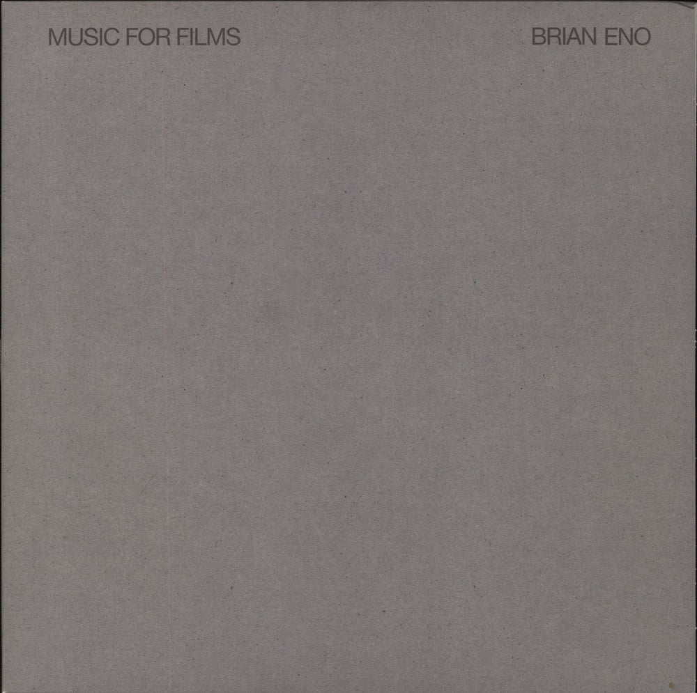 Brian Eno Music For Films: Remastered - 180 Gram Vinyl UK vinyl LP album (LP record) ENOLP9