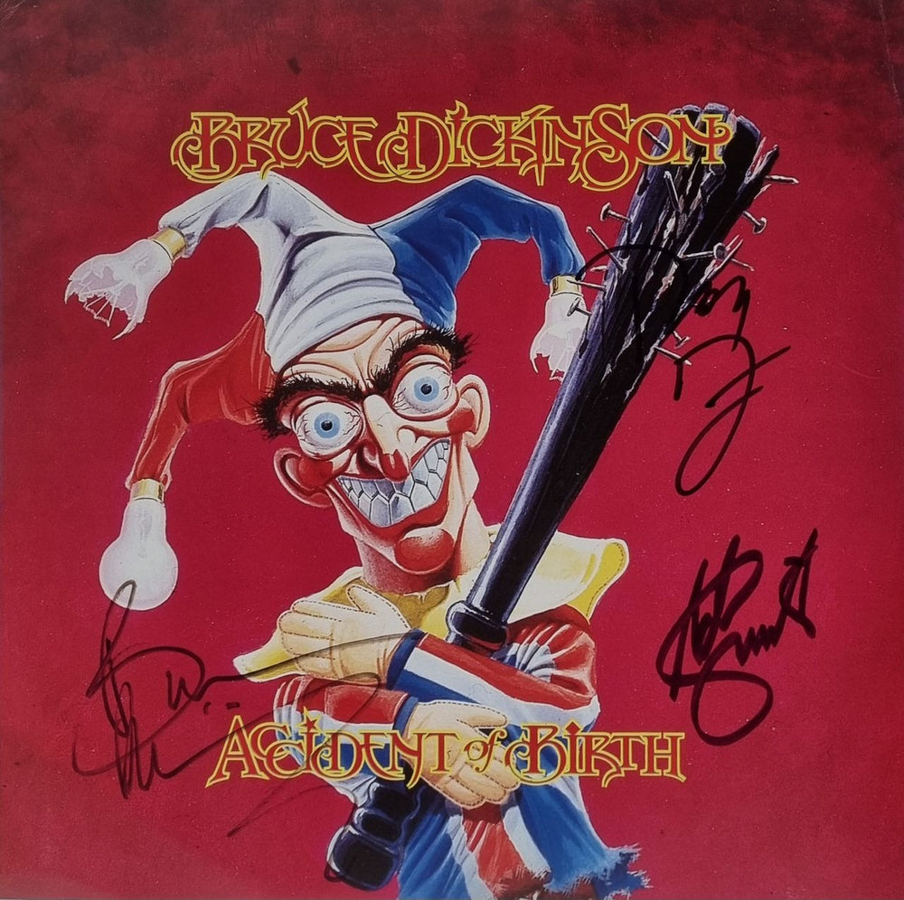 Bruce Dickinson Accident Of Birth - Autographed! UK 12" vinyl single (12 inch record / Maxi-single) RAWT1042