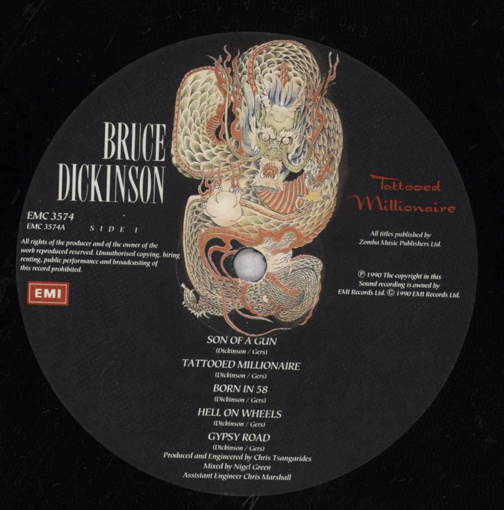 Bruce Dickinson Tattooed Millionaire UK vinyl LP album (LP record) BRDLPTA846936