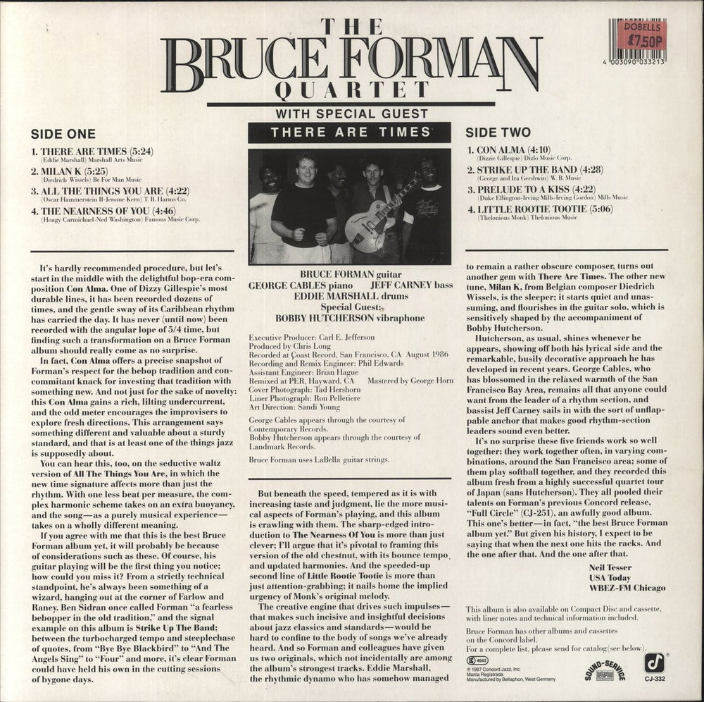 Bruce Forman There Are Times German vinyl LP album (LP record)
