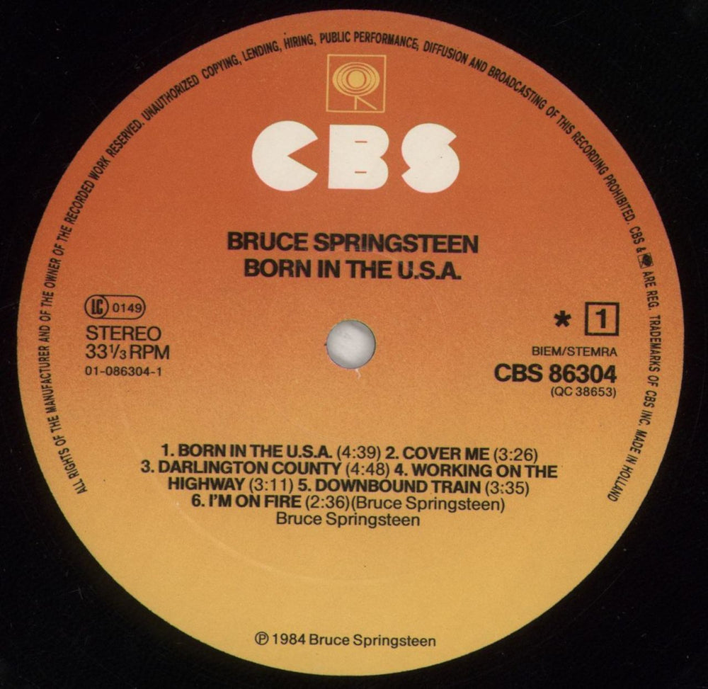 Bruce Springsteen Born In The U.S.A. - Hype Stickered P/S Dutch vinyl LP album (LP record) SPRLPBO359718